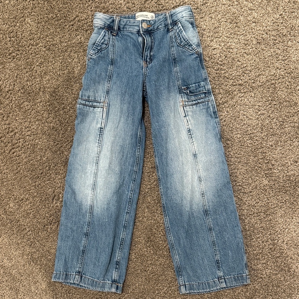 Abercrombie Kids Light Blue Ultra Wide-Leg Jeans